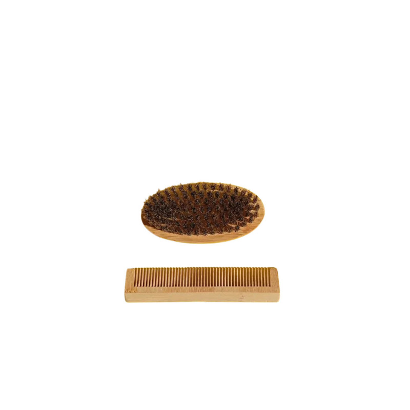 1 spazzola da barba + 1 pettine con manico