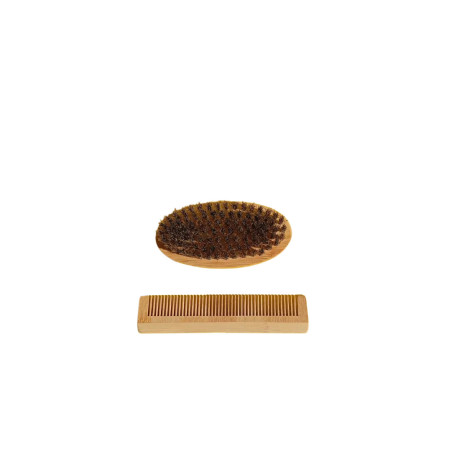 1 spazzola da barba + 1 pettine con manico